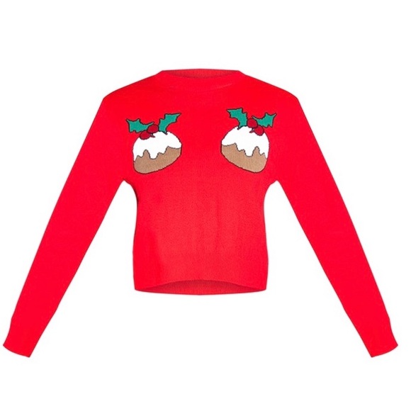 ⚡️🆕 Crop top christmas pudding ugly Christmas sweater - Picture 4 of 15